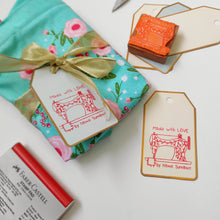 Load image into Gallery viewer, Personalised Business Rubber Stamp with Wooden Mount - Stitch & Sew