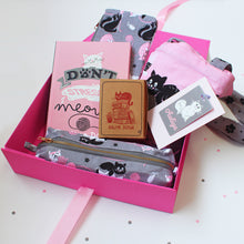 Load image into Gallery viewer, Cosy Cats Themed Personalised Stationery Gift Hamper