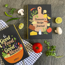 Load image into Gallery viewer, Personalised Recipe Journal A5 Hardbound Notebook Ruled Pages