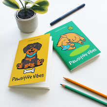 Load image into Gallery viewer, Pawsitive Vibes Only Dog Themed A6 Blank Pocket Notepads 60 Pages (Set of 2)
