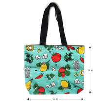 Load image into Gallery viewer, Illustrated Canvas Zippered Tote Bag With Waterproof Lining