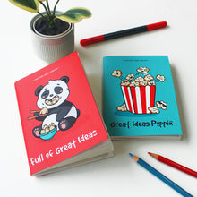 Load image into Gallery viewer, Full of Great Ideas Themed A6 Blank Pocket Notepads 60 Pages (Set of 2)