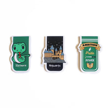 Load image into Gallery viewer, Official Harry Potter Slytherin House Themed Magnetic Bookmarks - Set of 3
