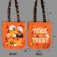 Load image into Gallery viewer, Illustrated Front/Back Canvas Zippered Tote Bag - Halloween (Can be Personalised)