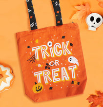 Load image into Gallery viewer, Illustrated Front/Back Canvas Zippered Tote Bag - Halloween (Can be Personalised)