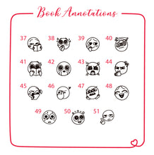Load image into Gallery viewer, Tiny Icon Rubber Stamps with Wooden Mount for Book Annotations - Set of 15