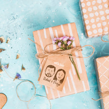 Load image into Gallery viewer, Personalised Couple Face Rubber Stamp with Wooden Mount - Ready Face Templates