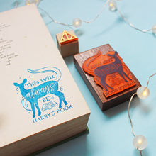 Load image into Gallery viewer, Official Harry Potter Personalised Illustrated Name Rubber Stamp with Wooden Mount - Always
