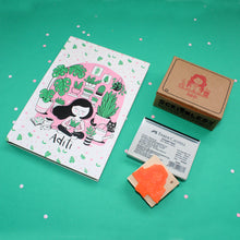 Load image into Gallery viewer, Crazy Plant Lady Themed Personalised Stamp and Hardbound Notebook Combo
