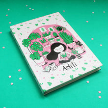 Load image into Gallery viewer, Crazy Plant Lady Themed A5 Hardbound Notebook Ruled Pages (Can Be Personalised)