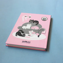 Load image into Gallery viewer, Cozy Cats Themed A5 Hardbound Notebook Ruled Pages (Can Be Personalised)
