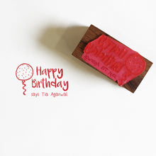 Load image into Gallery viewer, Personalised Wooden Name Stamp - Happy Birthday Balloon