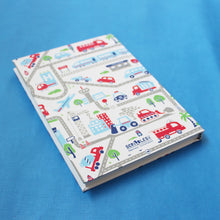 Load image into Gallery viewer, Busy Street Themed A5 Hardbound Notebook Ruled Pages (Can Be Personalised)