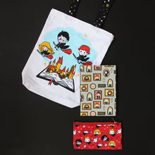 Load image into Gallery viewer, Official Harry Potter Chibi Characters Themed Curated Gift Hamper - Set of Tote Bag, Pouch & Notebook