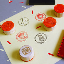 Load image into Gallery viewer, Official Harry Potter Personalised Single Face Rubber Stamp with Wooden Mount - Chibi Characters