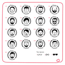 Load image into Gallery viewer, Personalised Single Face Rubber Stamp with Wooden Mount - Men (Ready Face Template)