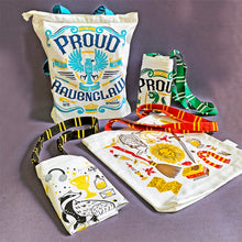 Load image into Gallery viewer, Official Harry Potter Illustrated Front/Back Canvas Zippered Tote Bag - Hufflepuff (Can be Personalised)