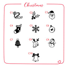 Load image into Gallery viewer, Mini Icon Rubber Stamps with Wooden Mount for Craft and Packaging - Set of 4/12