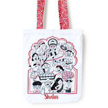 Load image into Gallery viewer, Illustrated Front/Back Canvas Zippered Tote Bag - Made in Bharat (Can be Personalised)