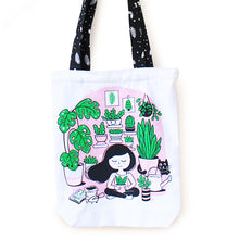 Load image into Gallery viewer, Illustrated Front/Back Canvas Zippered Tote Bag - You Grow Girl (Can be Personalised)