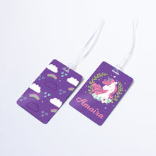 Load image into Gallery viewer, Unicorn &amp; Rainbows Personalised Bag/Baggage Tag Luggage Tag - Set of 2

