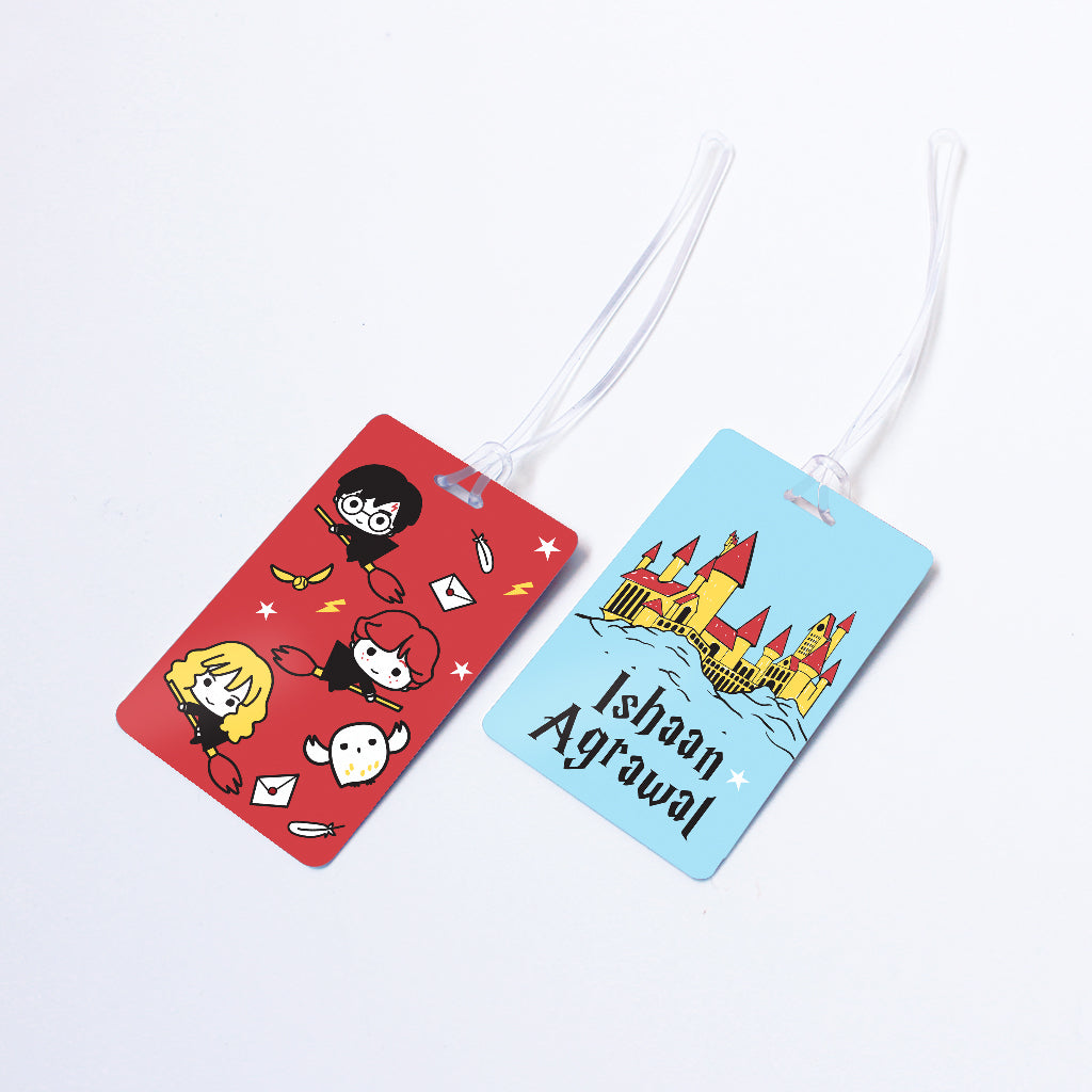Official Harry Potter Hogwarts Chibi Characters Personalised Bag/Baggage Tag Luggage Tag - Set of 2