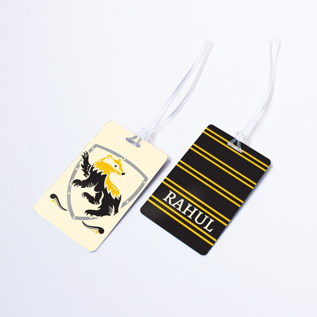 Official Harry Potter Hufflepuff House Personalised Bag/Baggage Tag Luggage Tag - Set of 2