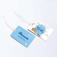 Load image into Gallery viewer, Travel Personalised Bag/Baggage Tag Luggage Tag - Blue - Set of 2

