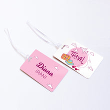 Load image into Gallery viewer, Travel Personalised Bag/Baggage Tag Luggage Tag - Pink - Set of 2
