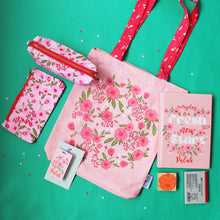 Load image into Gallery viewer, Spring-Flowers Themed Personalised Stationery Gift Hamper - Pink
