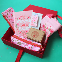 Load image into Gallery viewer, Spring-Flowers Themed Personalised Stationery Gift Hamper - Pink
