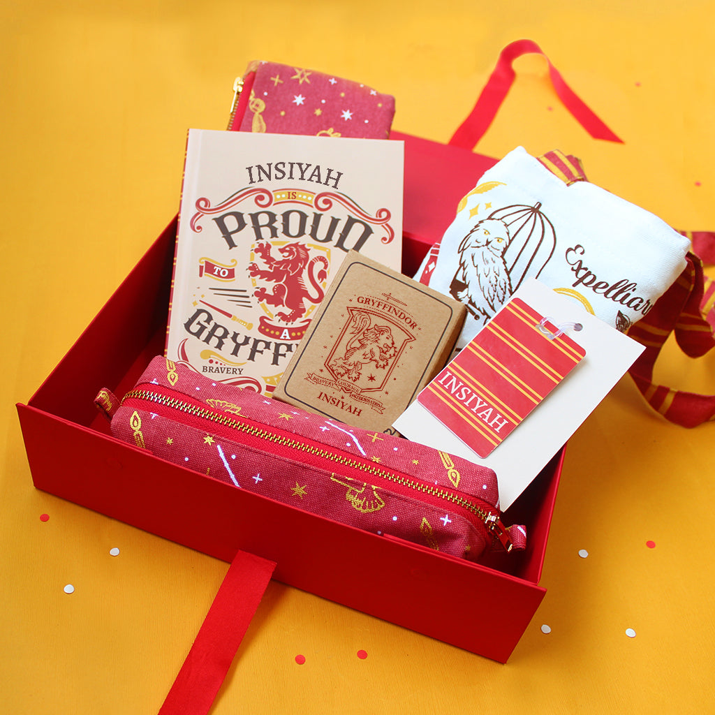 Official Harry Potter Gryffindor Themed Personalised Stationery Gift Hamper