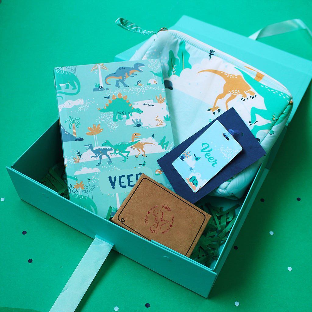 Dinosaurs Themed Personalised Stationery Gift Hamper