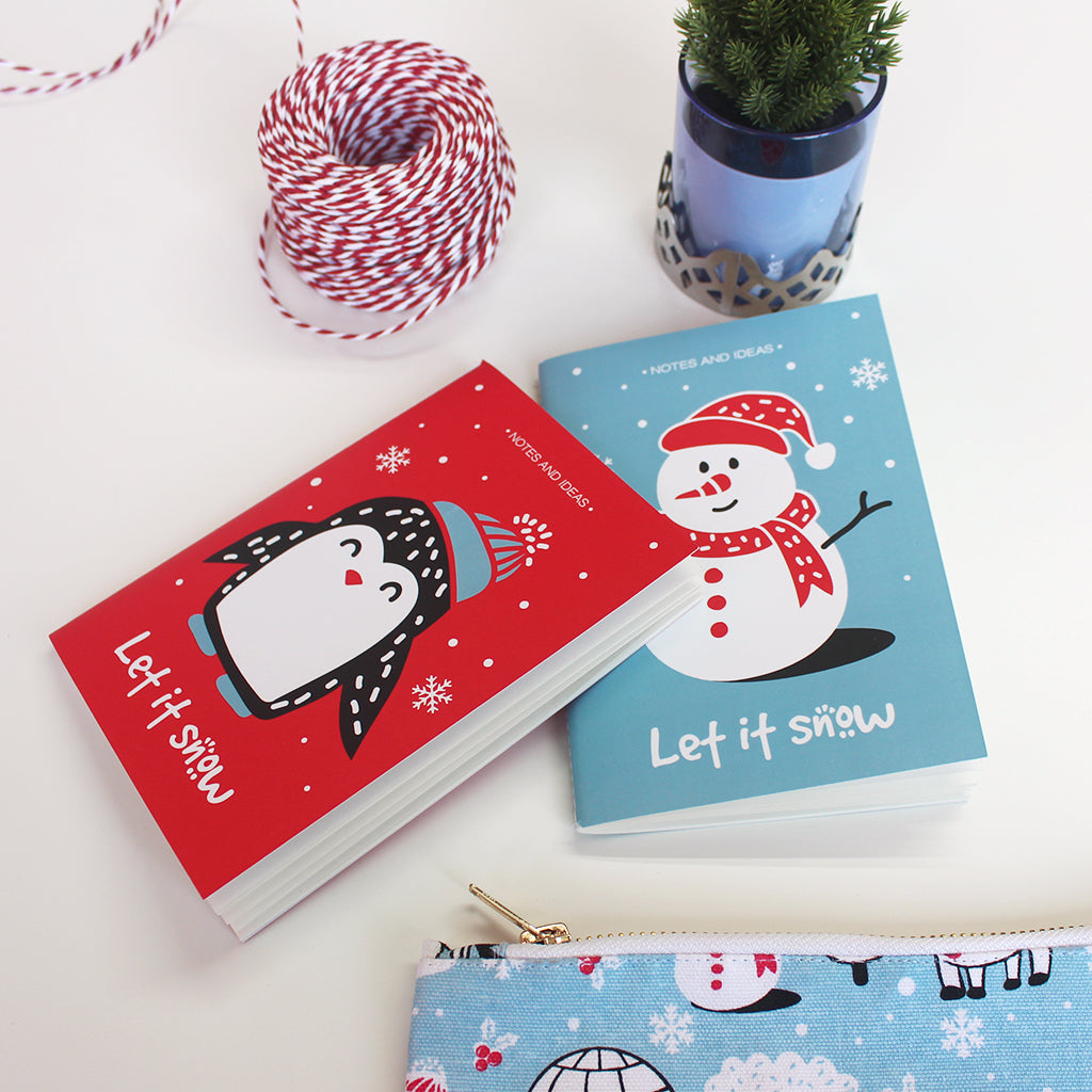 Winter Wonderland Themed A6 Blank Pocket Notepads 60 Pages (Set of 2)