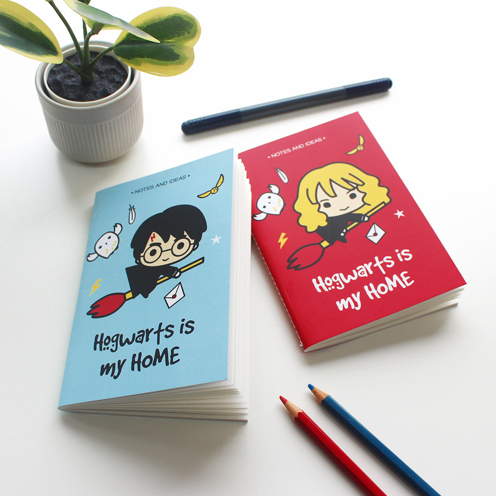 Official Harry Potter Chibi Characters Themed A6 Blank Pocket Notepads 60 Pages (Set of 2)