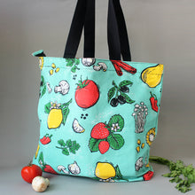 Load image into Gallery viewer, Illustrated Canvas Zippered Tote Bag With Waterproof Lining
