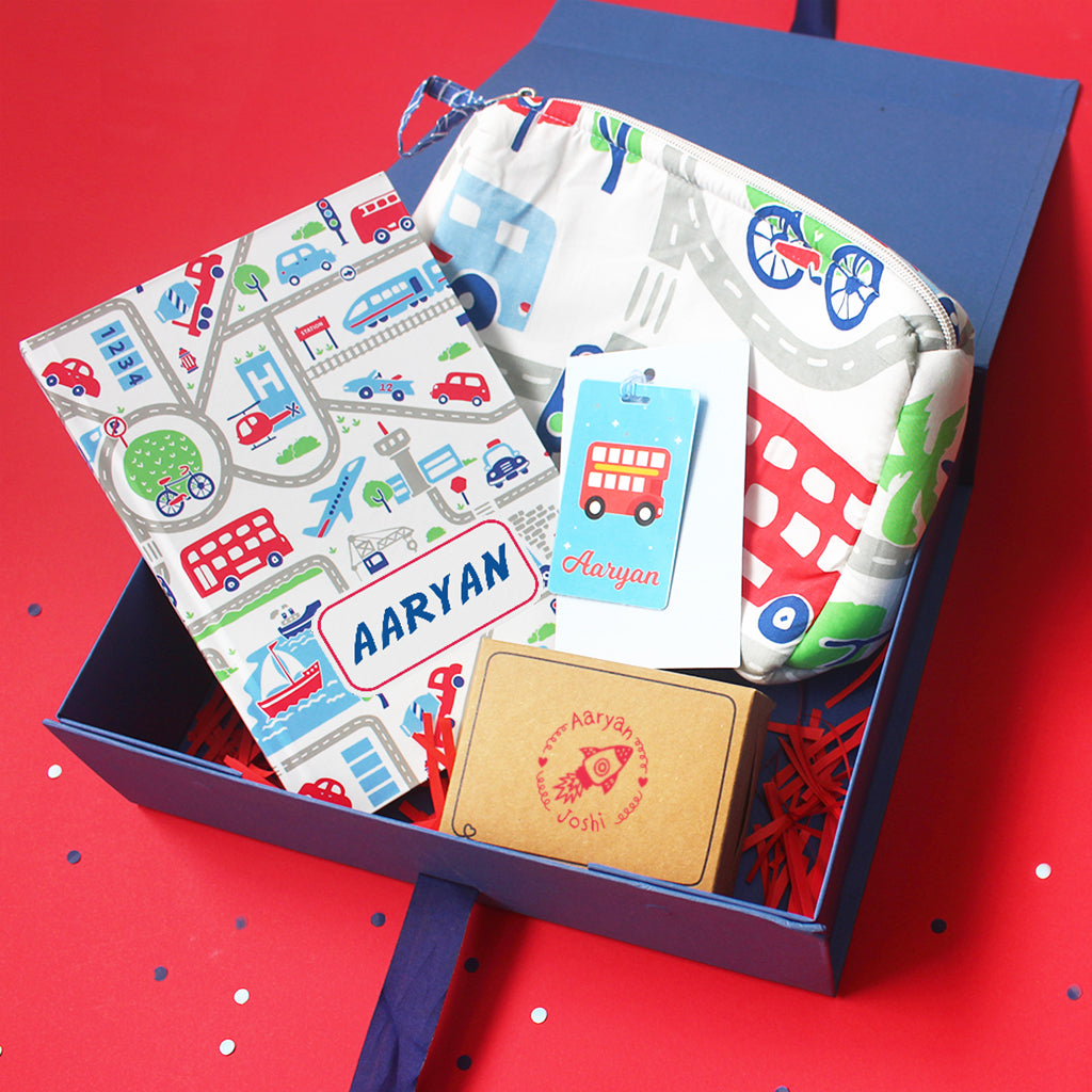 Busy Street Themed Personalised Stationery Gift Hamper