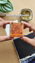 Load and play video in Gallery viewer, Custom QR Code Business Rubber Stamp with Wooden Mount
