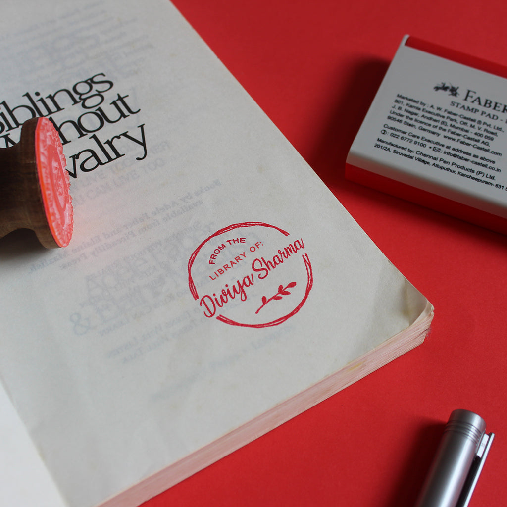 Personalised Rubber Library Stamp with Wooden Mount The Classic Best