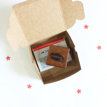 Load image into Gallery viewer, Personalised Rubber Library Stamp with Wooden Mount - Pile of Books
