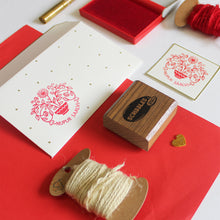 Load image into Gallery viewer, Ex Libris Rubber Stamp Floral Name
