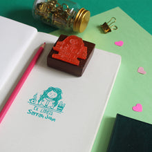 Load image into Gallery viewer, Ex Libris Rubber Stamp bibliophile book
