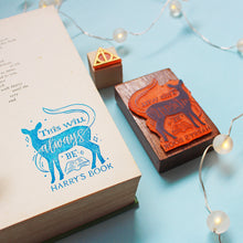Load image into Gallery viewer, Official Harry Potter Personalised Illustrated Name Rubber Stamp with Wooden Mount - Always
