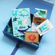 Load image into Gallery viewer, Save The Seas Themed Personalised Stationery Gift Hamper

