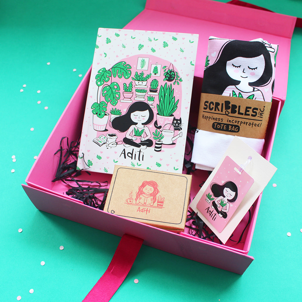 Crazy Plant Lady Themed Personalised Stationery Gift Hamper