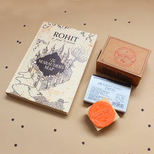 Load image into Gallery viewer, Official Harry Potter Marauders Themed Personalised Stamp and Hardbound Notebook Combo
