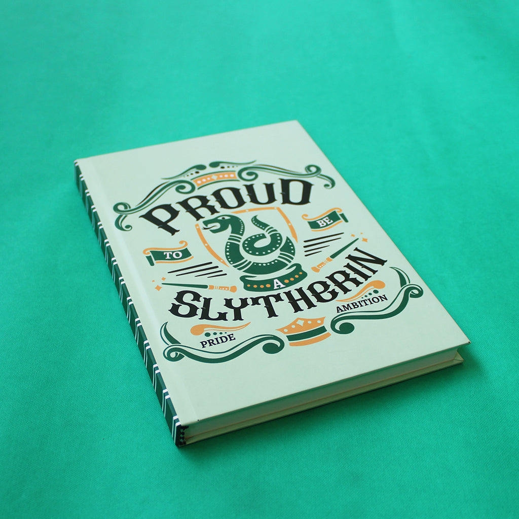 Official Harry Potter Slytherin House A5 Hardbound Notebook Ruled Pages (Can be Personalised)