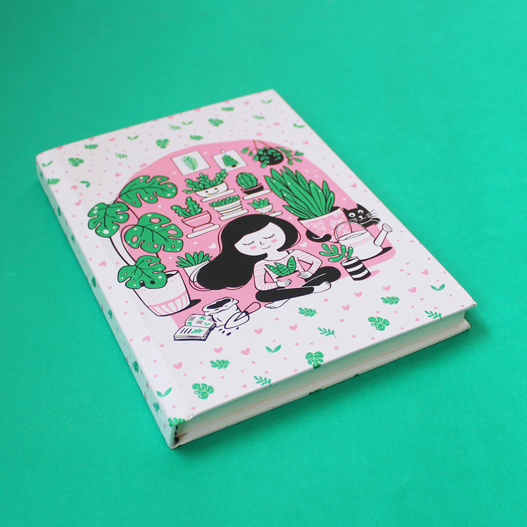 Crazy Plant Lady Themed A5 Hardbound Notebook Ruled Pages (Can Be Personalised)