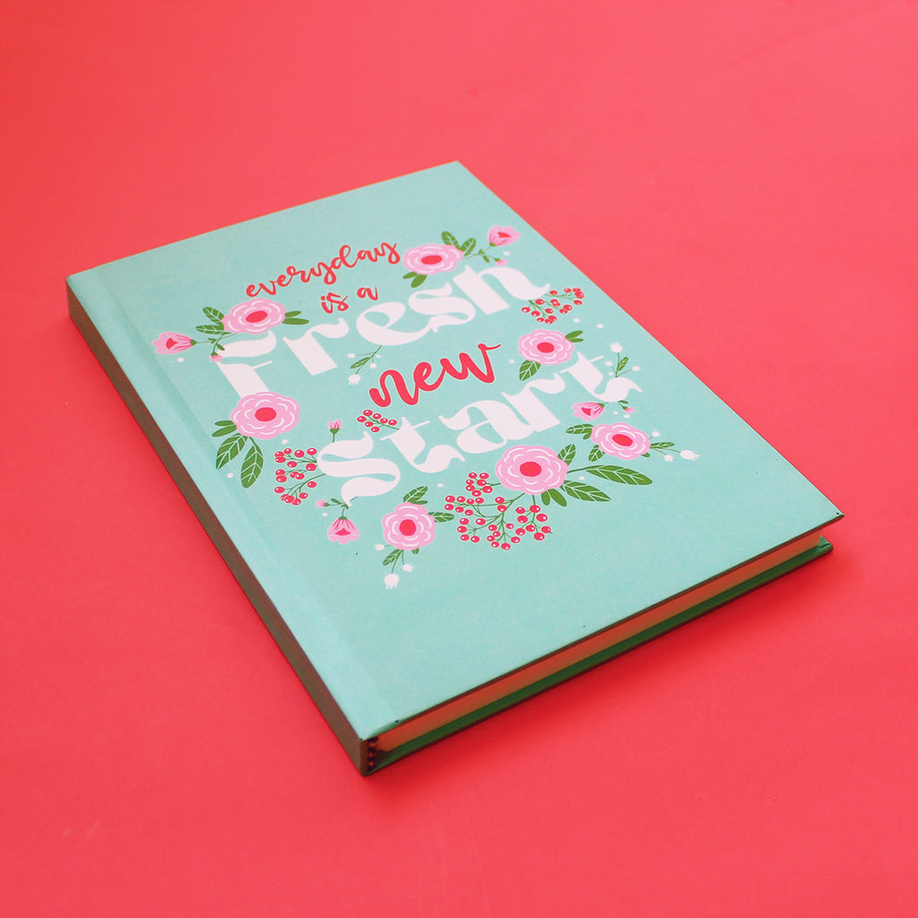 Spring-Flower Themed A5 Hardbound Notebook Ruled Pages (Can Be Persona ...