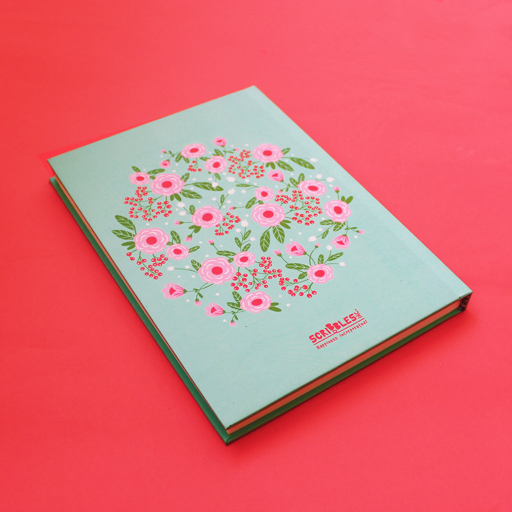 Spring-Flower Themed A5 Hardbound Notebook Ruled Pages (Can Be Persona ...